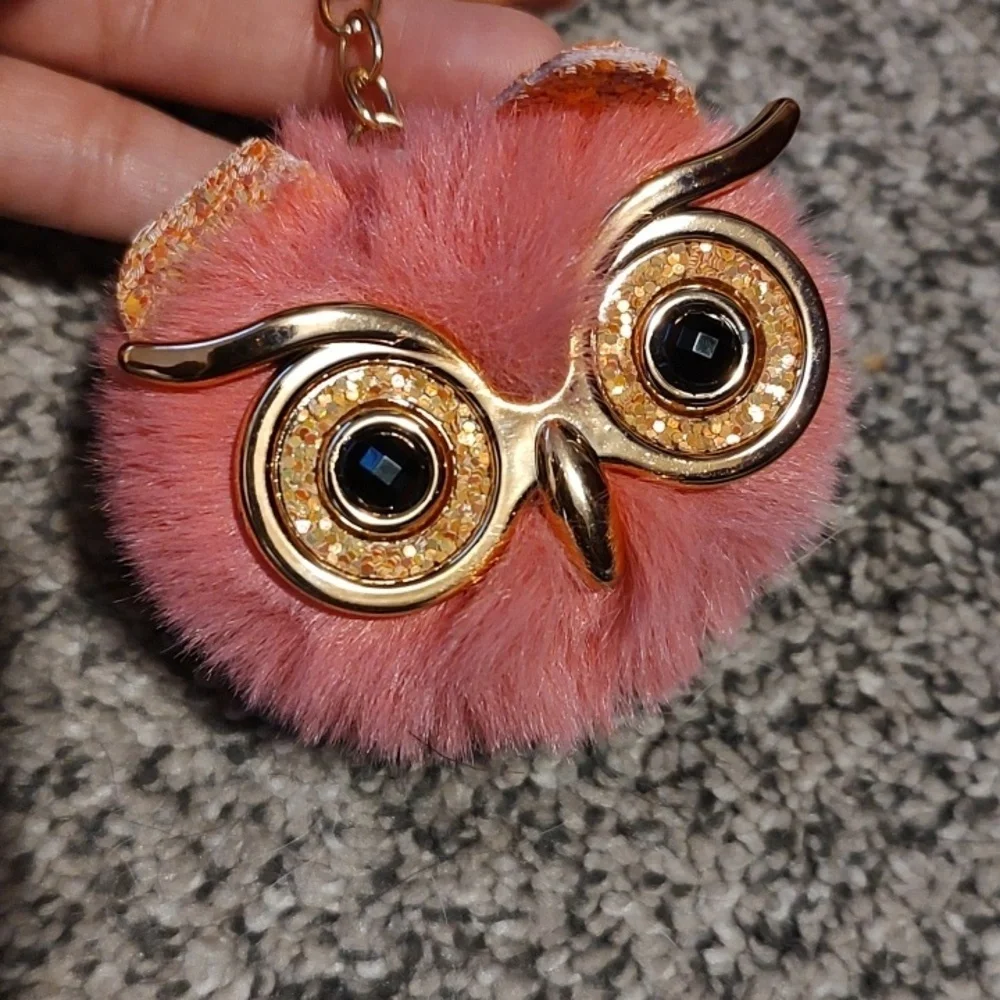 Owl Keychain with Gold Accents